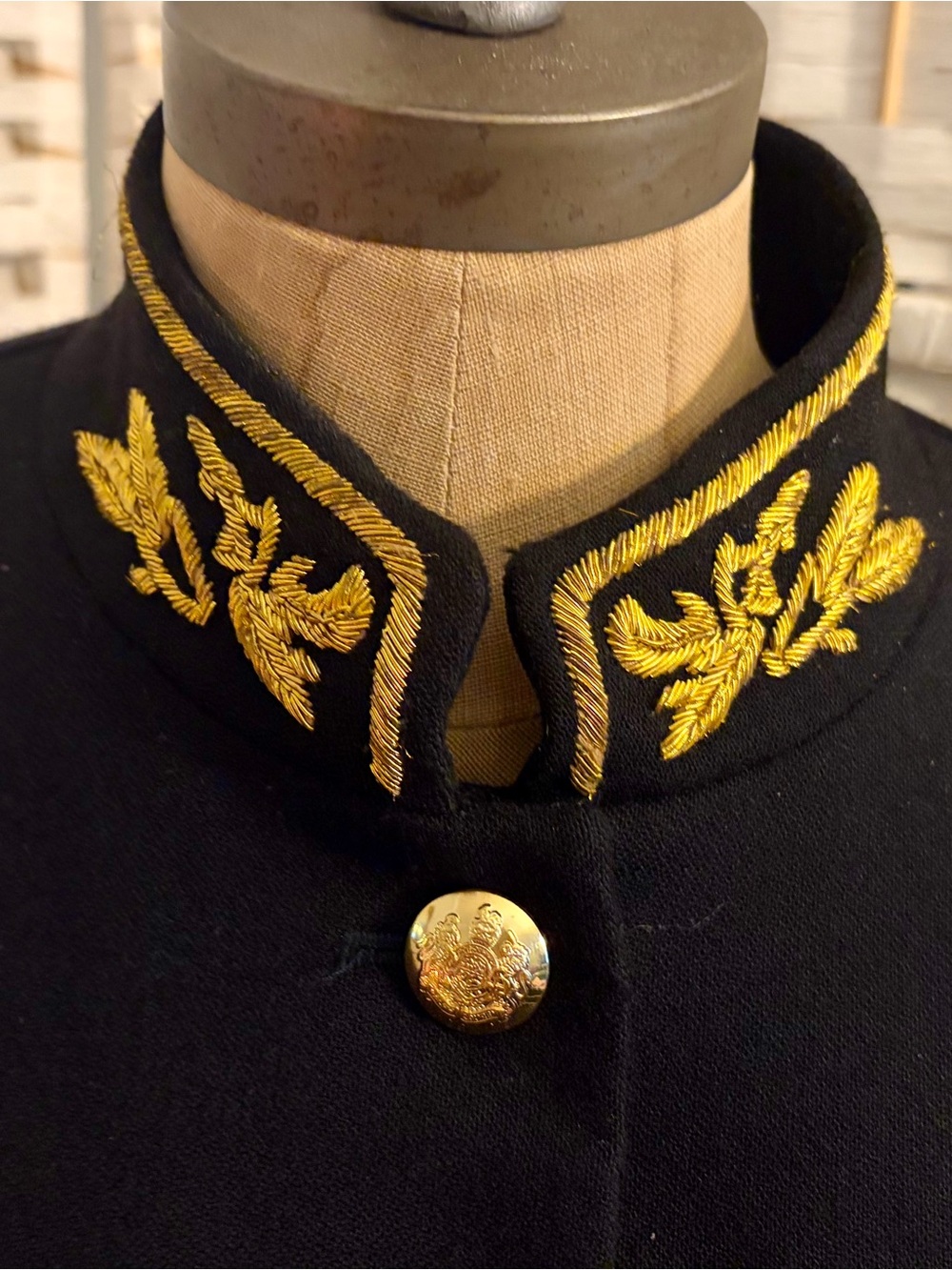 Vintage Ralph Lauren 100% Wool Military Peplum Gold Embossed Buttons, Embroidery - Picture 6 of 13